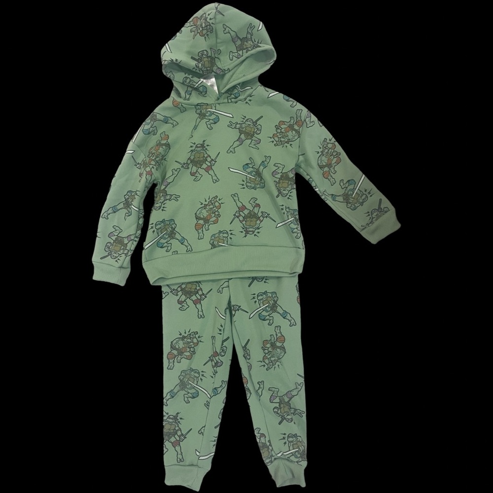 GUC Nickelodeon Kids Size 4 Green Ninja Turtle Hoodie and Jogger Set
